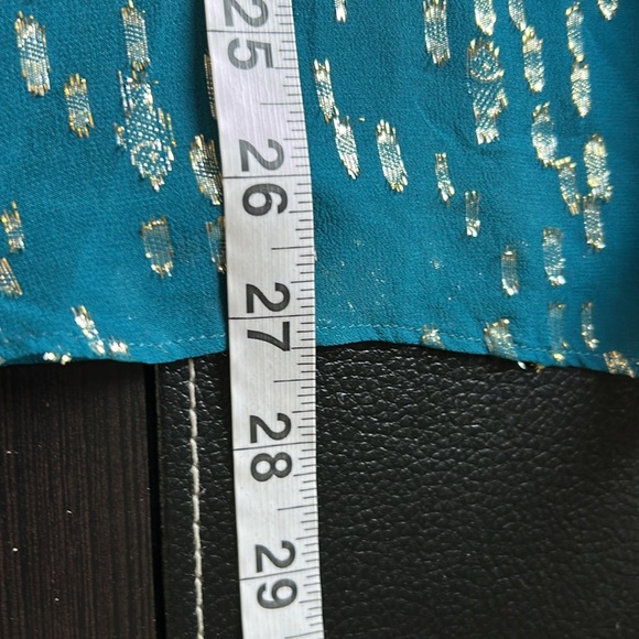 Lilly Pulitzer Matilda Top Fish Gold Clip Chiffon Silk Inky Tidal Blouse Sz M - Picture 11 of 11